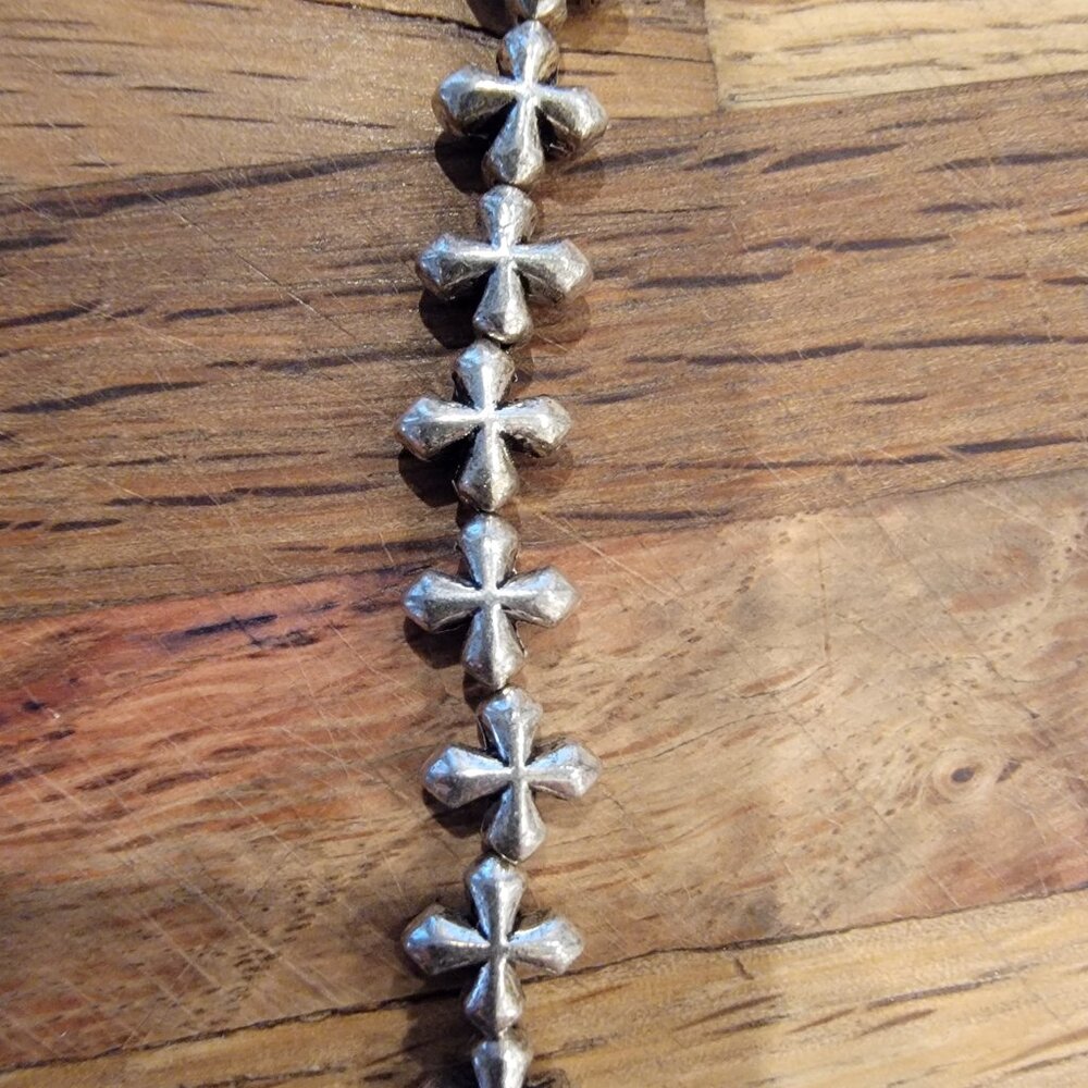 24PC Silver Plated Small Cross Beads Halcraft Bead Gallery - Picture 6 of 7